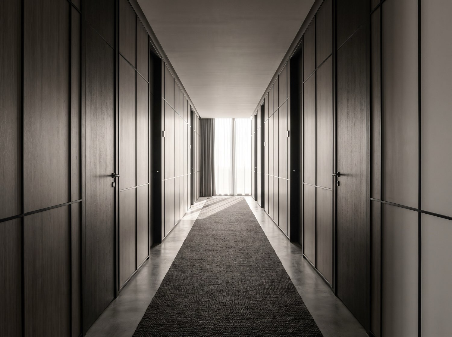 A hotel corridor